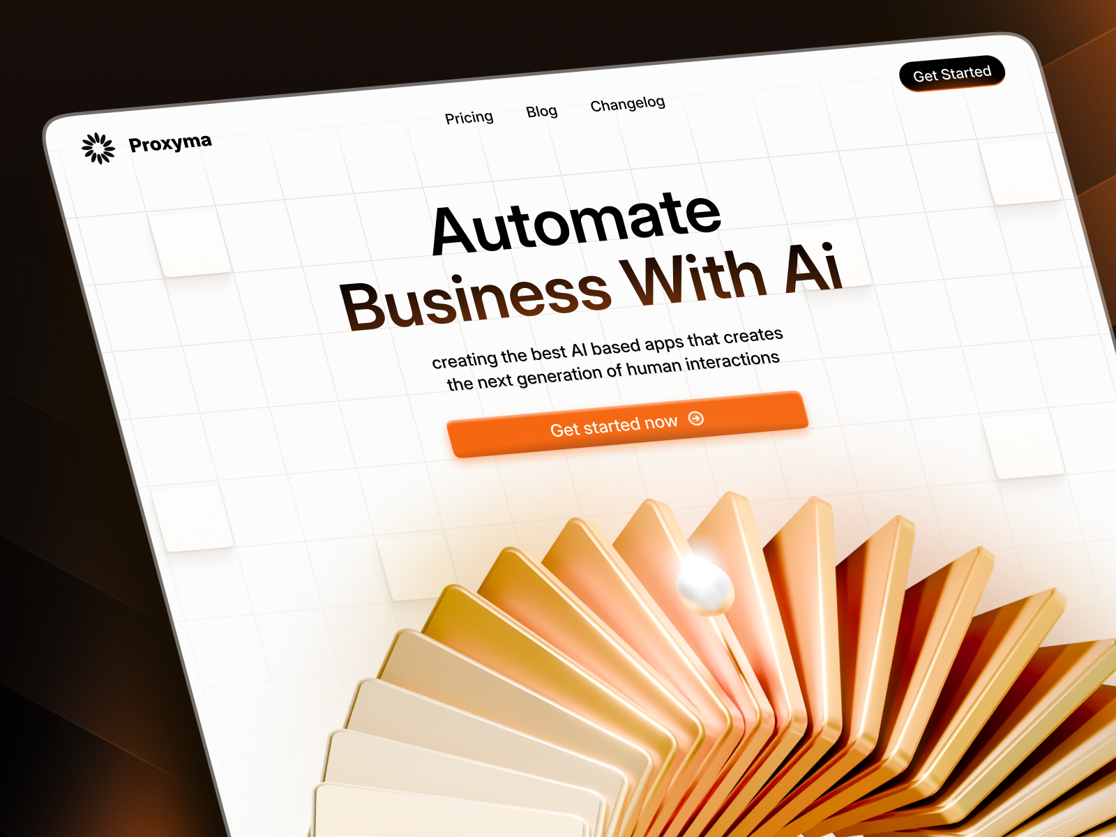 Example of 3D Website Landing Page