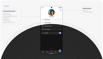 A Mentoring App Concept | Dark Mode | Profile mobile app mobile design ui ux