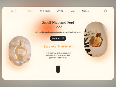 Fragant Website for Parfume beauty cosmetic cosmetics cosmetology frangance landing page landing page design parfume parfume website parfumestore skin typography ui ux ui ux design web design website website design