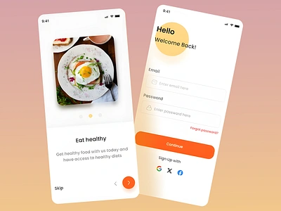 Food Recipe App account cooking app food food recipe app forgot password form landing landing page login login page mobile app mobile design mobile ui recipe app recipes register sign in web web design website