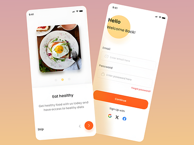 Food Recipe App account cooking app food food recipe app forgot password form landing landing page login login page mobile app mobile design mobile ui recipe app recipes register sign in web web design website