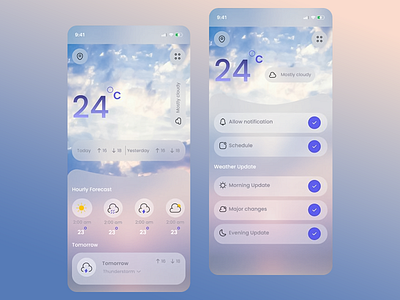 Weather App Design app design clean climate cloudy forecast locations mobile mobile app mobile design mobile ui prediction rain temperature ui design ui ux weather weather app webdesign wind windy