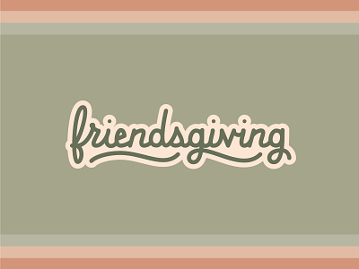 Friendsgiving Postcard autumn fall fall colors friends friendsgiving green postcard retro stripes thanksgiving