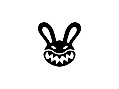 Spooky Rabbit Face Logo ( Logo Forsale ) animal bunny design graphic design hare horror icon logo logo design logodesign minimal minimalist logo rabbit spooky