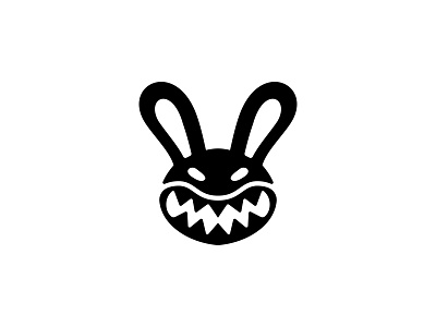 Spooky Rabbit Face Logo ( Logo Forsale ) animal bunny design graphic design hare horror icon logo logo design logodesign minimal minimalist logo rabbit spooky