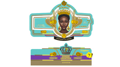 Empress of Sheba Cigar Band 3d branding cigar cigar design design graphic design packaging product design