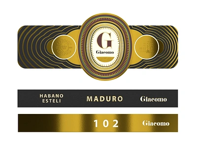 Giacomo Cigar Bands 3d branding cigar cigar design design graphic design packaging product design