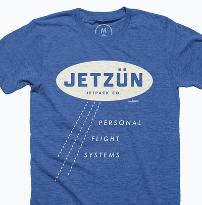 Jetsün Jetpack Co. T-shirt fictional business jetpack jetpacks logo merch design merchandise design retro futurism t shirt t shirt design t shirt graphic tee shirt tees