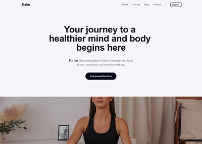 Health and fitness website header hero website