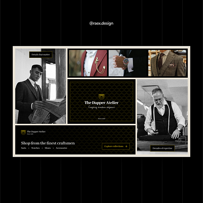 Bento grid for a timeless classic fashion brand aesthetic design bento grid classic fashion design exploration fashion brand website landing page ui design ux design web design