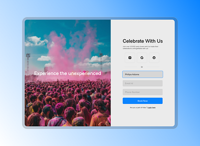 Glowpass | Event booking page login page aesthetics event booking loginpage ui