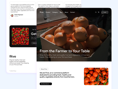 Fitve Fruit & Vegetable Marketplace | Landing Page clean desktop framer fruit landing page laptop mac ui ui ux vegetable web