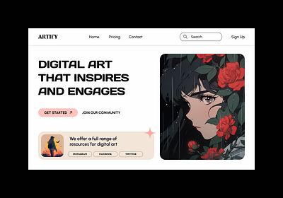 Artify | Landing Page design ui uidesign uiuxdesign webdesign