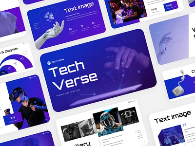 TechVerse Presentation branding design elegant graphic design powerpoint presentation tech techno template