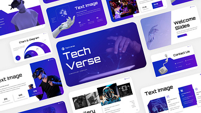 TechVerse Presentation branding design elegant graphic design powerpoint presentation tech techno template