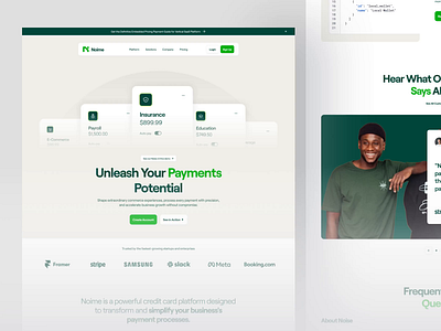 Noime - Landing Page animation clean design figma finance financial fintech landing page motion graphics ui uidesign ux uxdesign web web design website