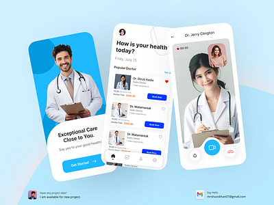 Online Medical App Conceptual Design best design branding clean design graphic design medical mobile app online doctor template ui uidesign uiux uxdesign