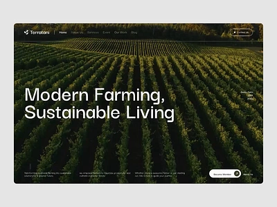 Terratani Website Design - Modern Farming Community animation bigtype branding clean design landing landing page minimal motion graphics ui ux web web design website