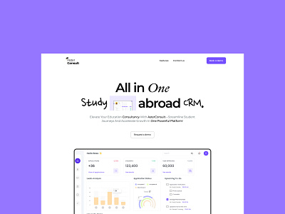 Aster Consult (CRM) Hero Section - Redesign animation branding crm landing page ui ux visual design