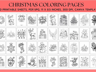 Christmas Coloring Pages christmas party activities clipart coloring page illustration pre drawn canvas printable holiday cards