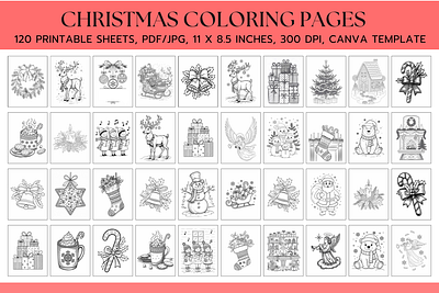 Christmas Coloring Pages christmas party activities clipart coloring page illustration pre drawn canvas printable holiday cards