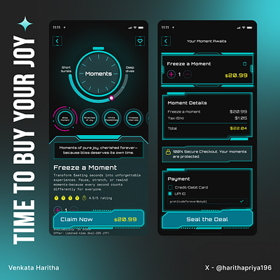 Ecommerce App - Buy your time alienapp checkout dailyui dailyuichallenge design ecommerceap figma futureapp futuristic graphic design gratitude product ui uxuidesigner
