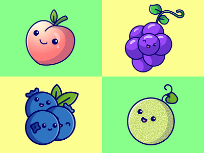 Simple Fruit Smile Face Mascot Cartoon Collection😄🥑🫛🍇 adorable arts cartoon character cute design face flat food fresh fruits happy illustration mascot minimalist nature simple smile transparent vector