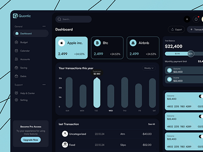 Finance Service - Web Design bank banking dashboard finance fintech money ui ux wallet web web design website