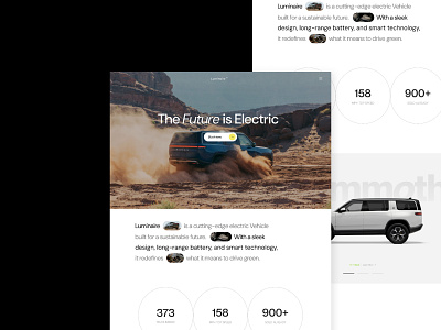 Electric Vehicle Landing Page Concept animation branding ev figma landing page logo ui uiux visual design