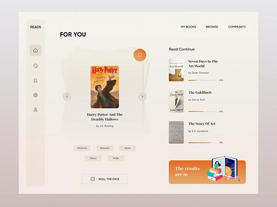 Homepage design of a book reading and e-commerce platform book e commerce ui ux website