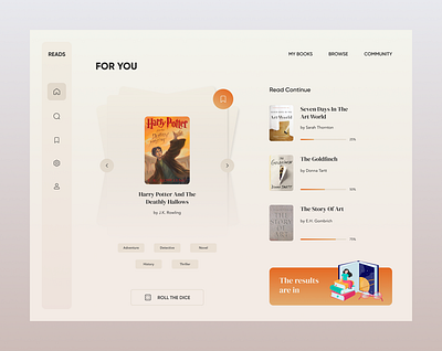 Homepage design of a book reading and e-commerce platform book e commerce ui ux website