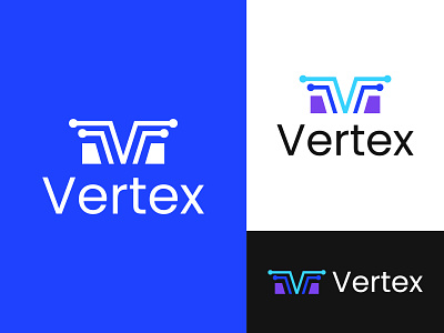 Vertex - Letter V + Technology Logo Design, Company Logo ai brand identity brand mark branding company creative logo letter v logo logo logo design logo designer minimal logo modern logo software tech logo symbol tech tech logo tech logo dribbble technology visual identity