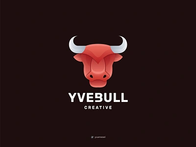 YVEBULL Creative Logo Design branding bull colorful creative design gradient graphic design illustration logo logo inspiration modern power simple technology vector