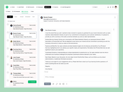 Email Marketing Tool - Inbox automation dashboard b2b dashboard cold email marketing saas crm dashboard dashboard design dashboard saas marketing email marketing email tamplate builder freelance marketing dashboard marketing software saas saas marketing dashboard uiux design uiux designer webapps
