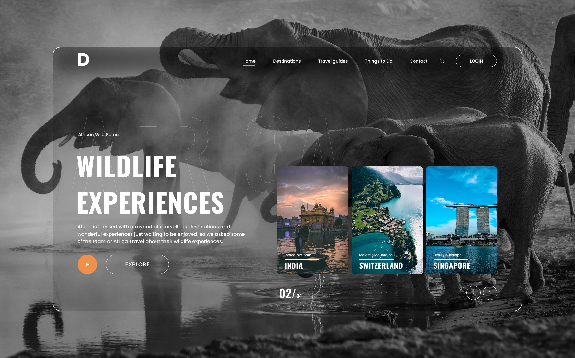 Travel Landing Page 3d animation app design branding graphic design logo motion graphics ui webdesign