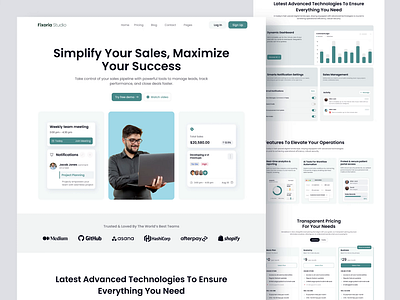 Sales Management - SaaS Landing Page animation finance fixoria studio home page landing page design landing page ui motion graphics responsive design saas saas design saas landing page sales landing page sales management ui visual design web design