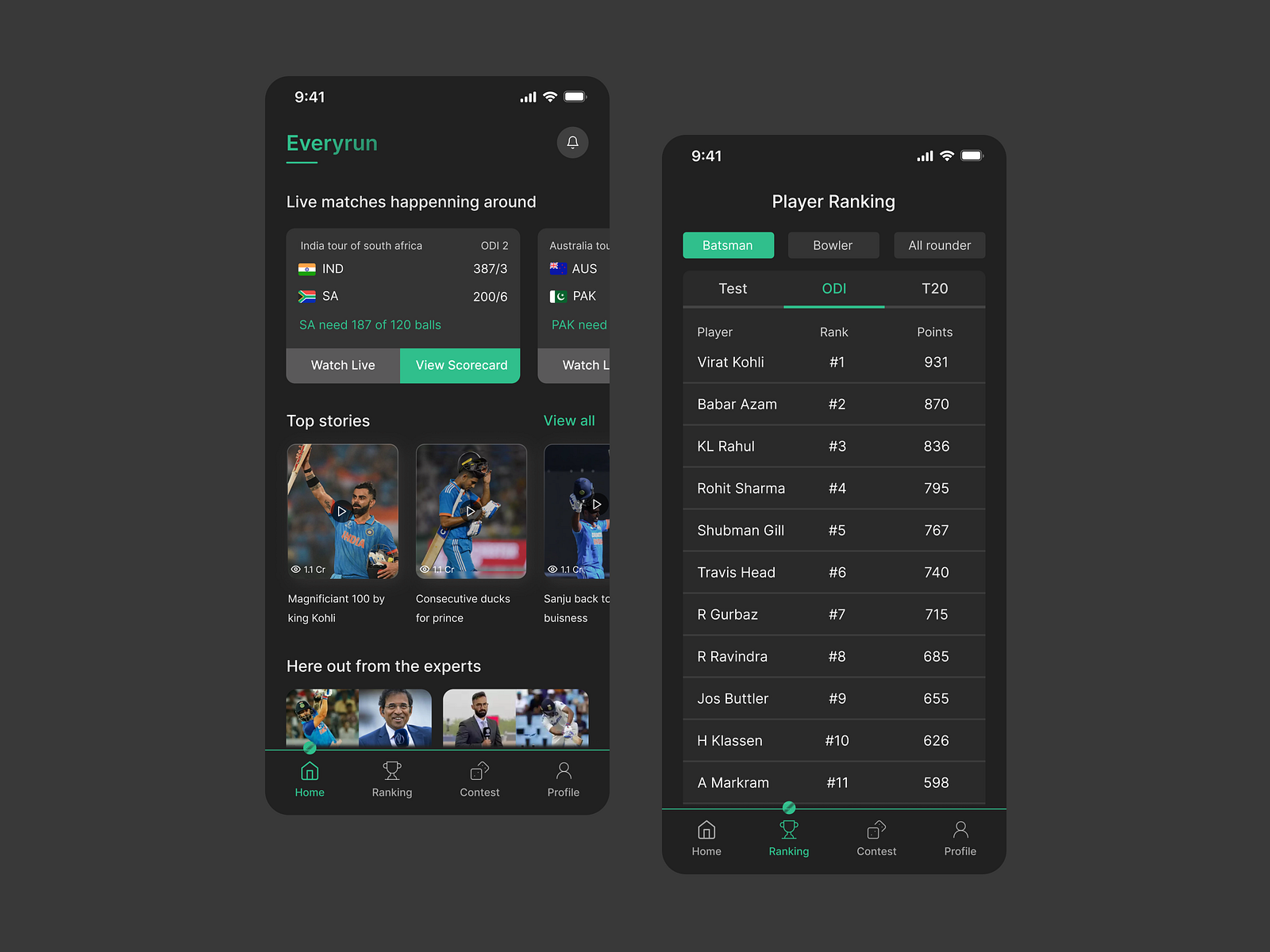 EveryRun - Live cricket scores from matches worldwide by Dinesh Kumar ...
