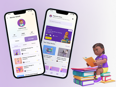 Education App Design animation app design branding design design kit education education app illustration learning app lms app mockup motion graphics online education online study study app ui ui design ui kit ux ux design