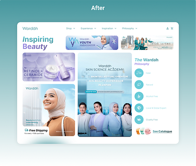 Re-design Landing Page Wardah beauty bento bentoui branding hero redesign ui uiux wardah