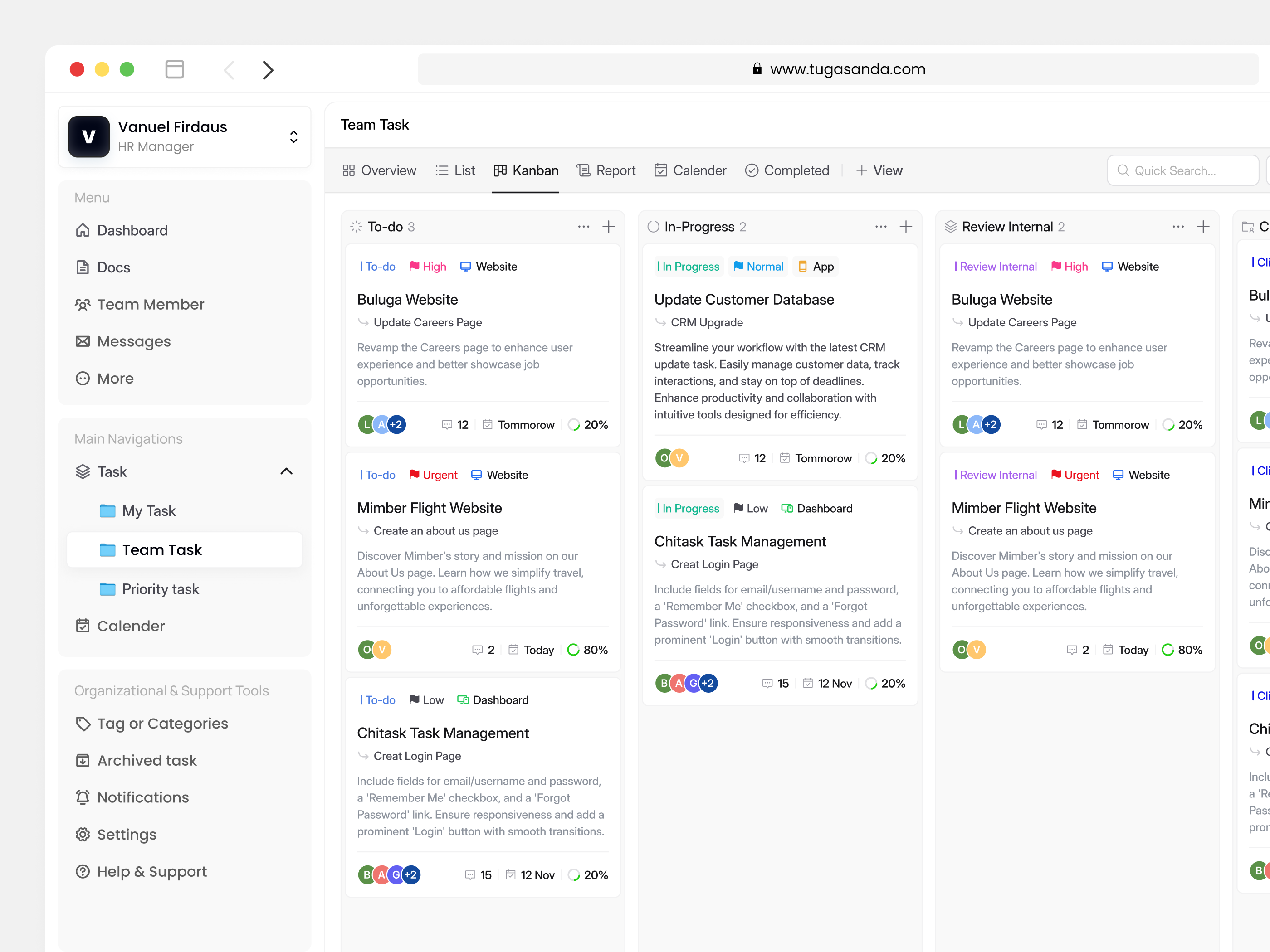 Tugasanda - Task management board clean cleandesign cool dashboard design kanban kanbanboard management task taskmanagement ui uiux ux webapp