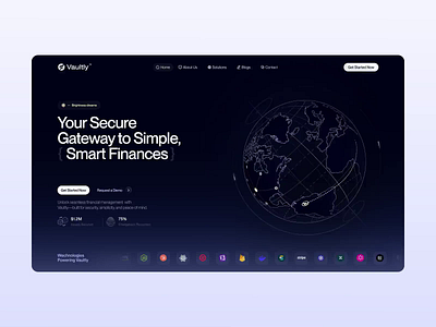 Financial Management Website Design automation banking clean finance financial management financial processes fintech fintech landing page fintech website loan modern payment payment processing platform security simple transaction ui ux web design website