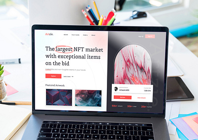 NFT Marketplace Website design. badshariaz blockchain buy and sell crypto platfrom crypto trading design hero hero section landing page marketplace nft nft marketplace nfts sell ui uiux ux vector web design website website design