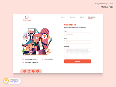 #DailyUI #028 - Contact Page branding design gfx graphic design illustration ui uix ux ux ui design uxui design