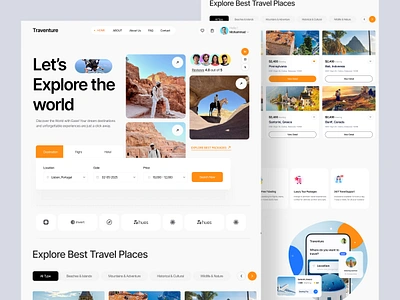 Traventure ✈️ | Flight Search & Ticketing Website Design adventure air ticket air ticketing airlines flight flight booking landing page landingpage ticket tour website tourism travel travel agent travel website travel website design ui ux web web design website