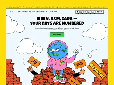 Hempy - Fan Token Meme blockchain crypto crypto website defen design website fun landing page mem token meme pepe web design website crypto