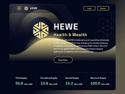 HEWE Cryptocurrency - Landing Page blockchain ui websitedesign