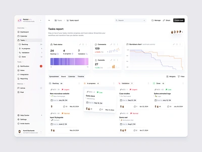 CRM Dashboard bachanek board cards chart crm dashbaord design kamil microdose saas sidebar task to do ui ux web