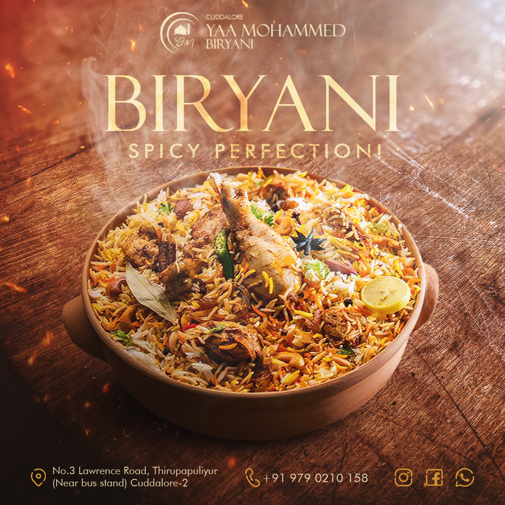 Biryani Social Media Post biryani biryani restaurant biryani socials post branding chicken biryani cuddalore engaging social media post food foodie graphic design indian restaurant indian restaurant branding instagram photo manipulation photoshop pondicherry puducherry restauran restaurant branding social media