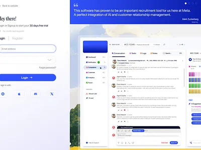 Login/Signup Website screen design figma landing page ui website