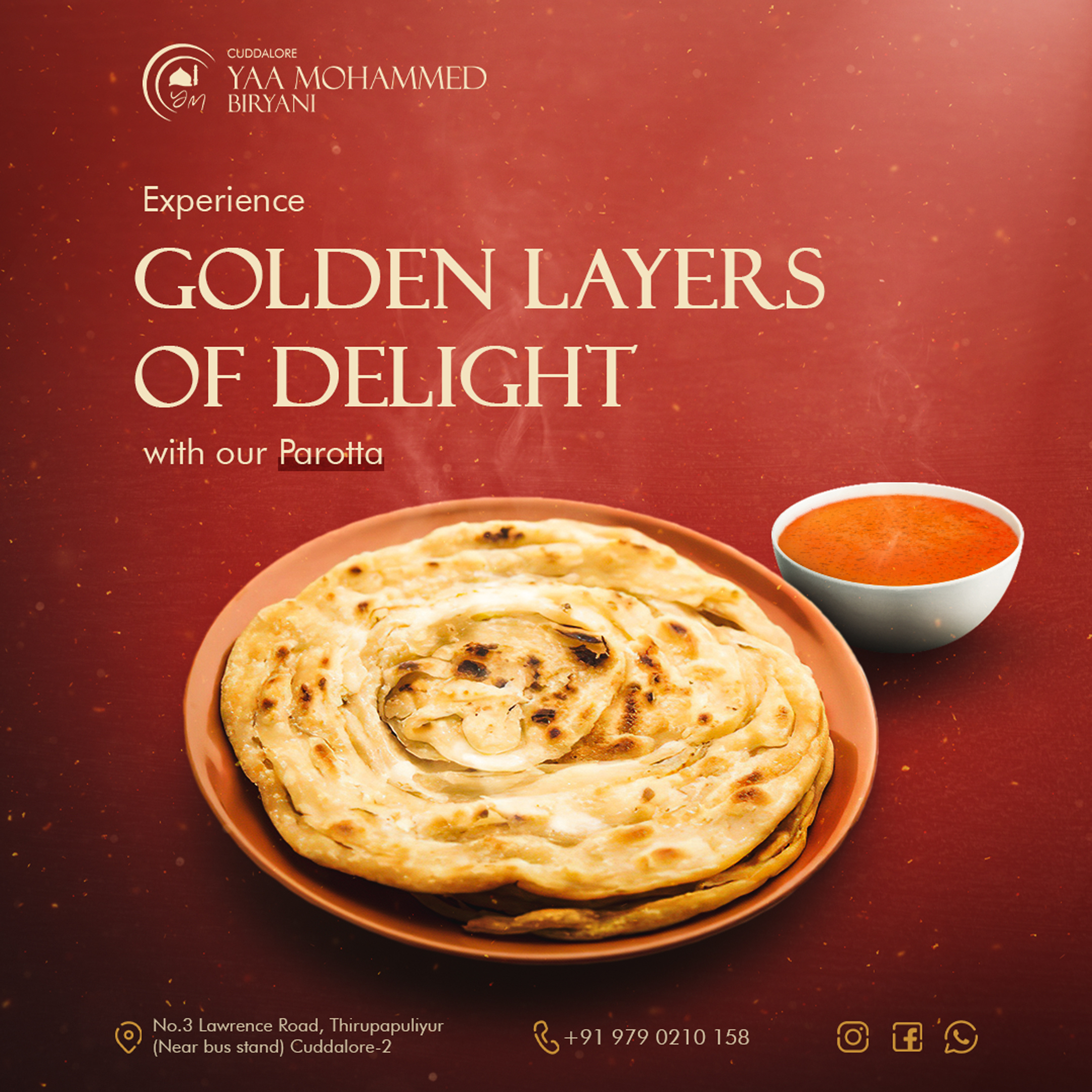 Parotta Social Media Post biryani restaurant brand identity branding design food foodie graphic design indian restaurant instagram instagram post parotta parotta post parotta restaurant photo manipulation restaurant restaurant social media post social media social media post socials post south indian